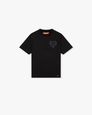 Croyez Mini Puffed Heart T-Shirt | Black
