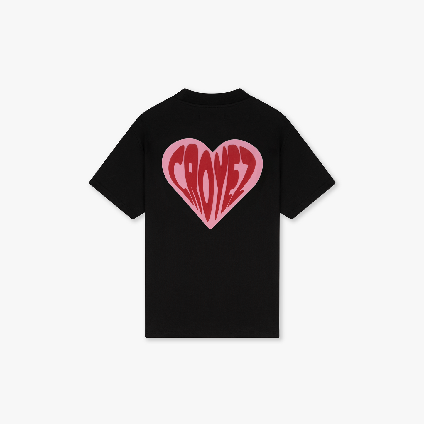 CROYEZ PUFFED HEART T-SHIRT - BLACK/RED