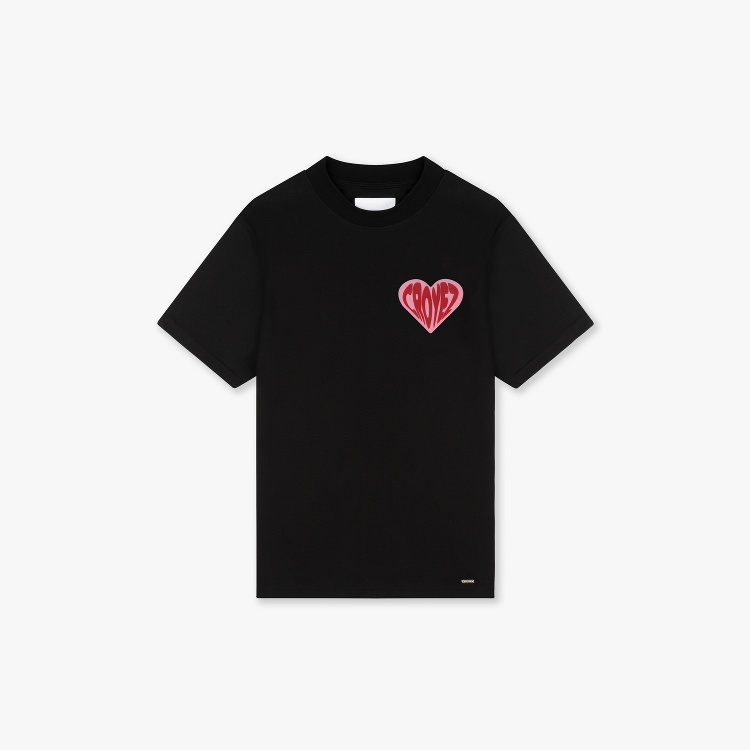 CROYEZ PUFFED HEART T-SHIRT - BLACK/RED