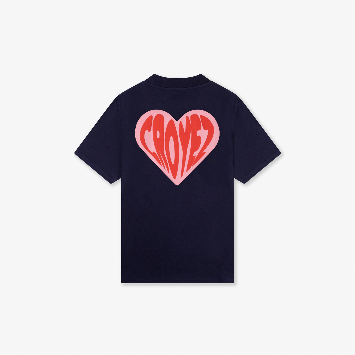 CROYEZ PUFFED HEART T-SHIRT - NAVY/RED