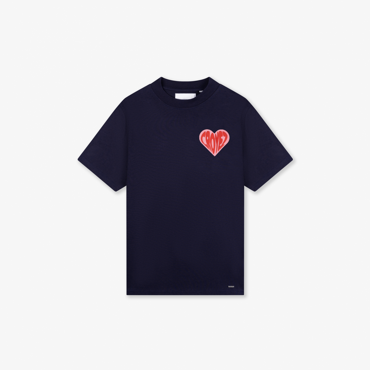 CROYEZ PUFFED HEART T-SHIRT - NAVY/RED