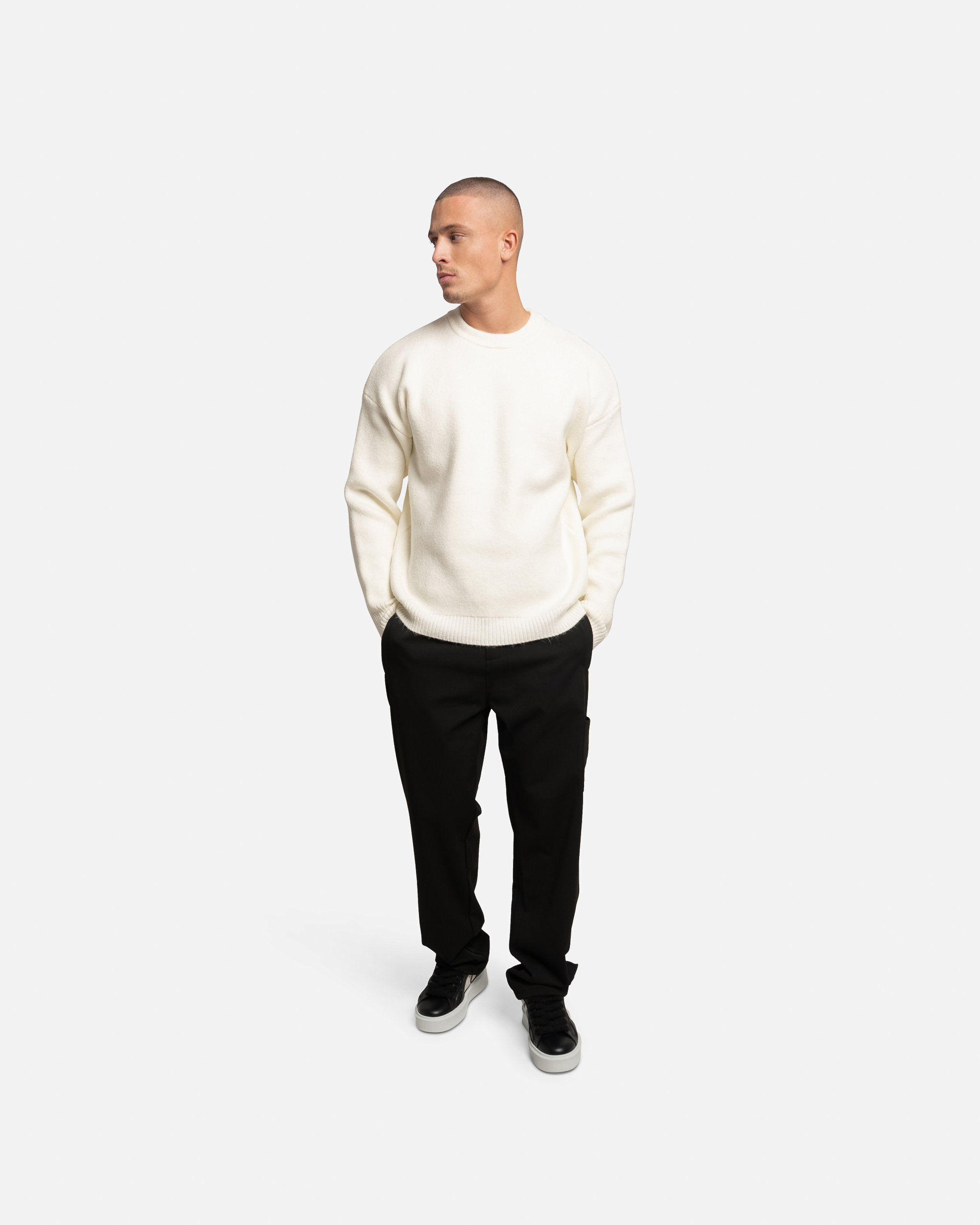 Croyez Art Studio Knit Sweater | Off-White/Cherry