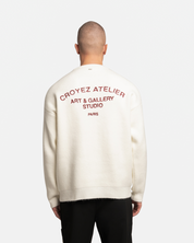 Croyez Art Studio Knit Sweater | Off-White/Cherry