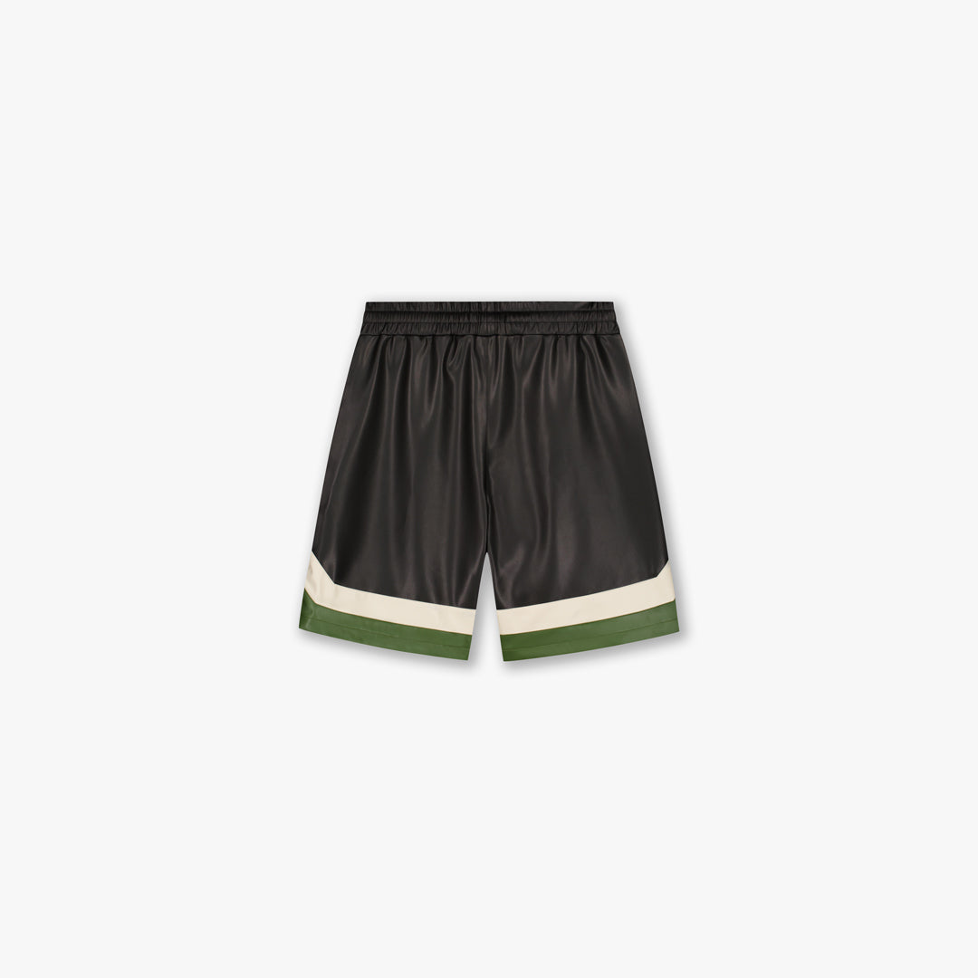 Croyez Logo Leather Short | Black