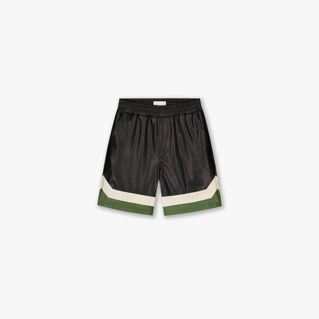 Croyez Logo Leather Short | Black