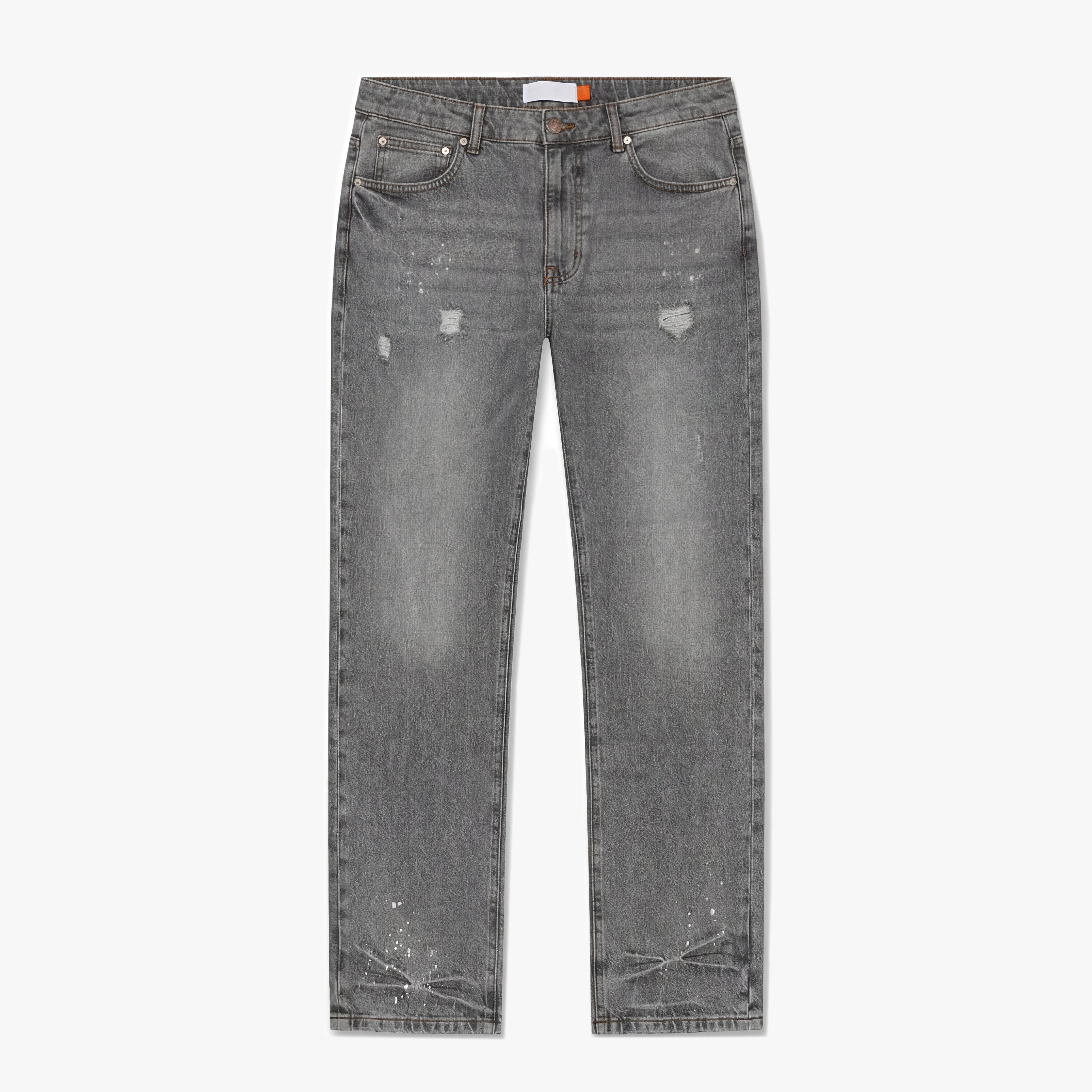 Croyez Straight Leg Washed Denim | Light Grey
