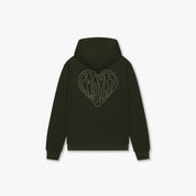 CROYEZ STITCHED HEART HOODIE | DARK GREEN