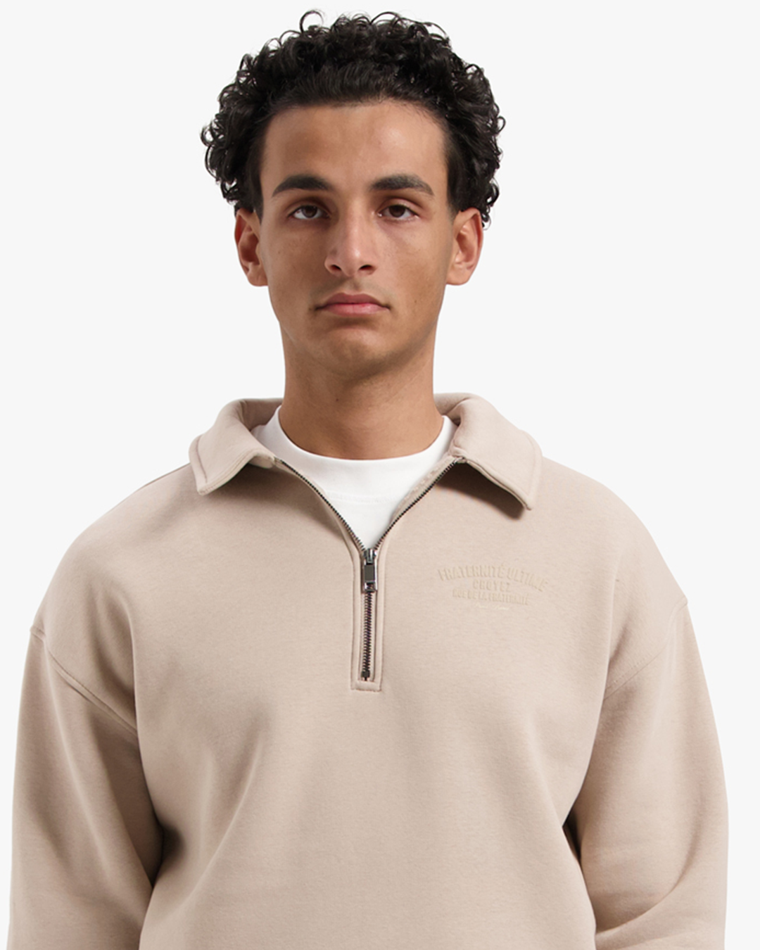 CROYEZ FRATERNITÉ HALF ZIP SWEATER | SAND