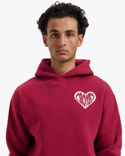 CROYEZ PUFFED HEART HOODIE | RED