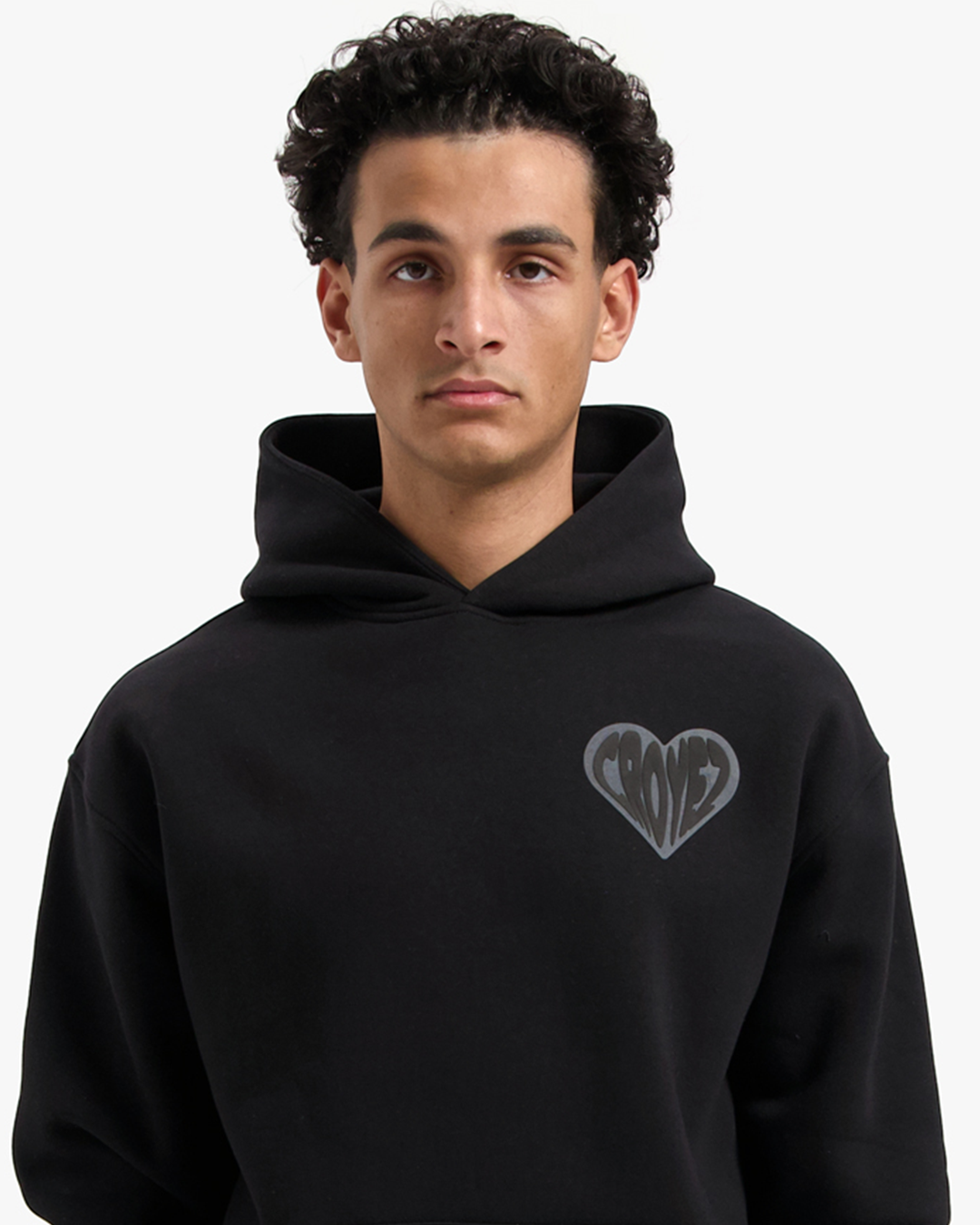 CROYEZ PUFFED HEART HOODIE | BLACK