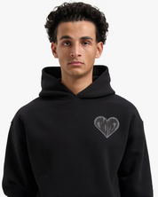 CROYEZ PUFFED HEART HOODIE | BLACK