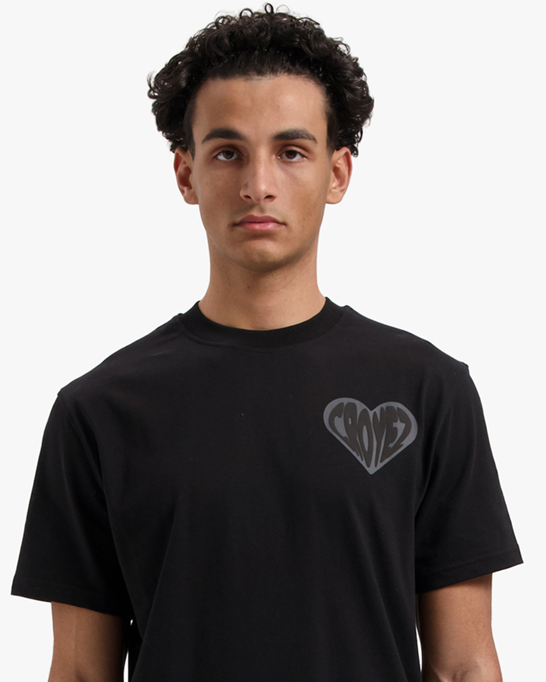 CROYEZ PUFFED HEART T-SHIRT | BLACK