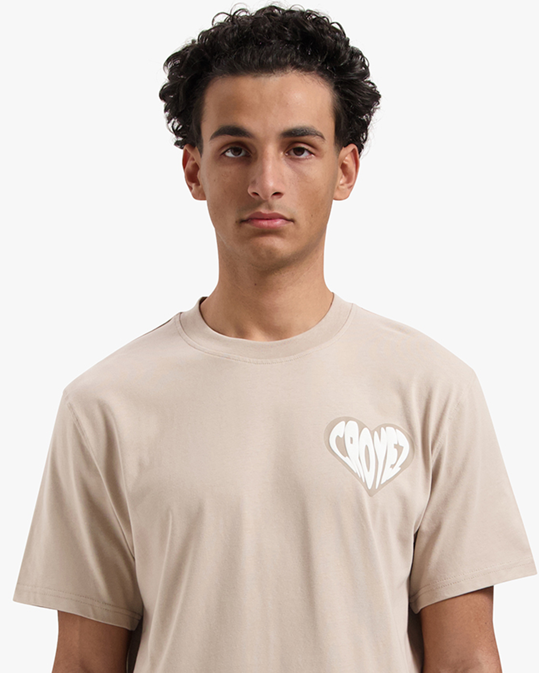 CROYEZ PUFFED HEART T-SHIRT - SAND