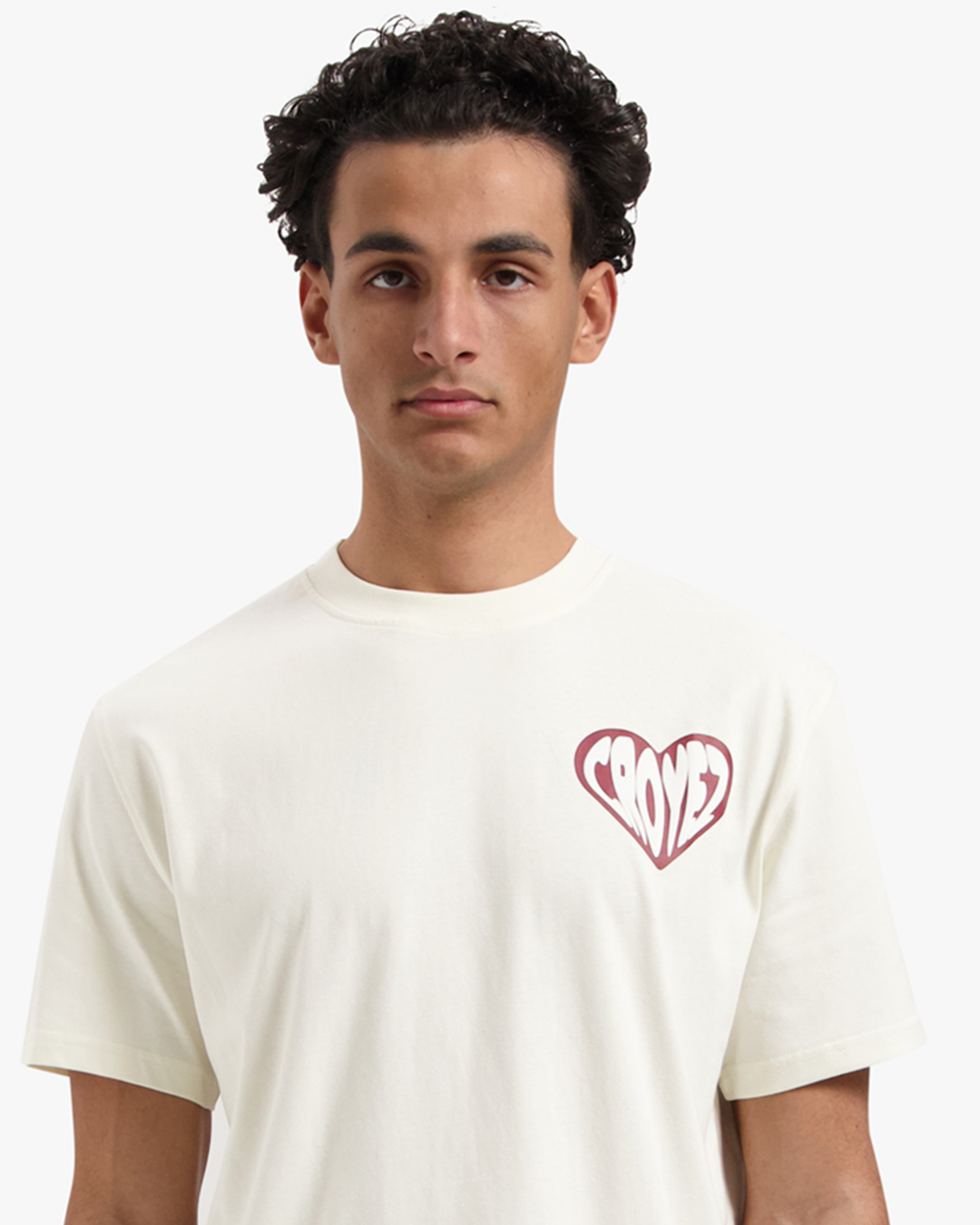 CROYEZ PUFFED HEART T-SHIRT - OFF-WHITE