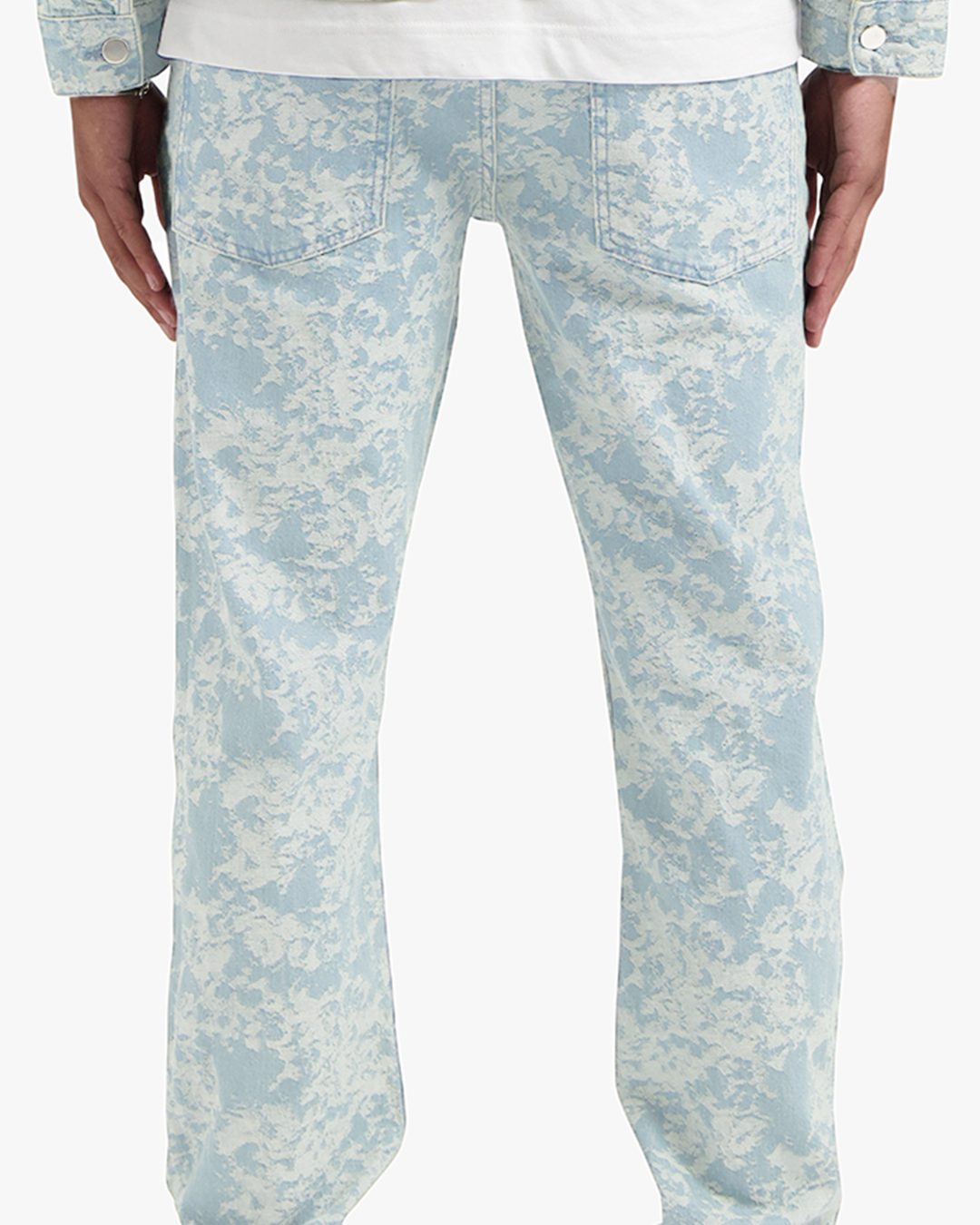 CROYEZ JACQUARD CAMO JEANS - LIGHT BLUE