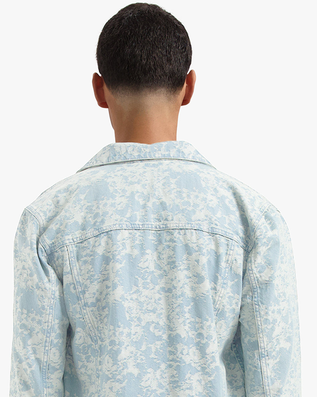 CROYEZ JACQUARD CAMO DENIM JACKET | LIGHT BLUE