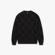 CROYEZ CHECKERBOARD KNIT SWEATER | BLACK