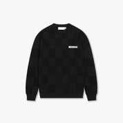 CROYEZ CHECKERBOARD KNIT SWEATER | BLACK