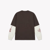 Croyez Cowboys Double Sleeve T-Shirt | Washed Brown