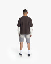 Croyez Cowboys Double Sleeve T-Shirt | Washed Brown