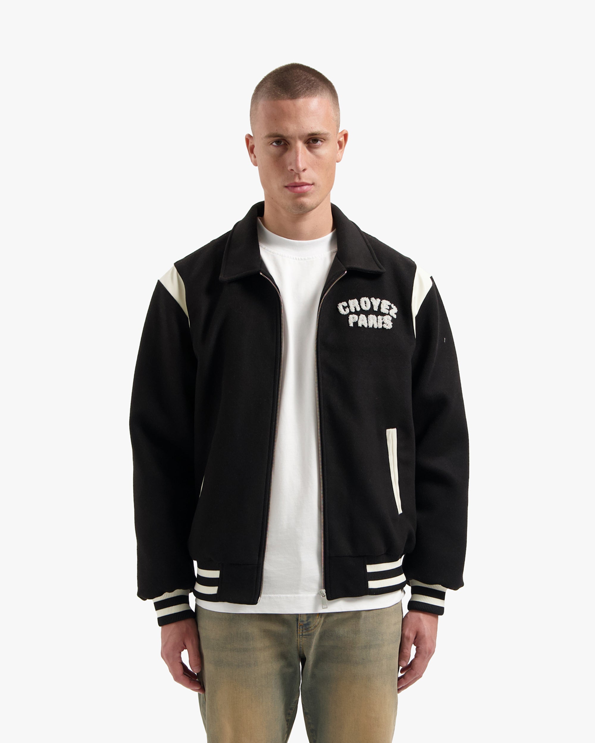 CROYEZ PARIS VARSITY JACKET | BLACK