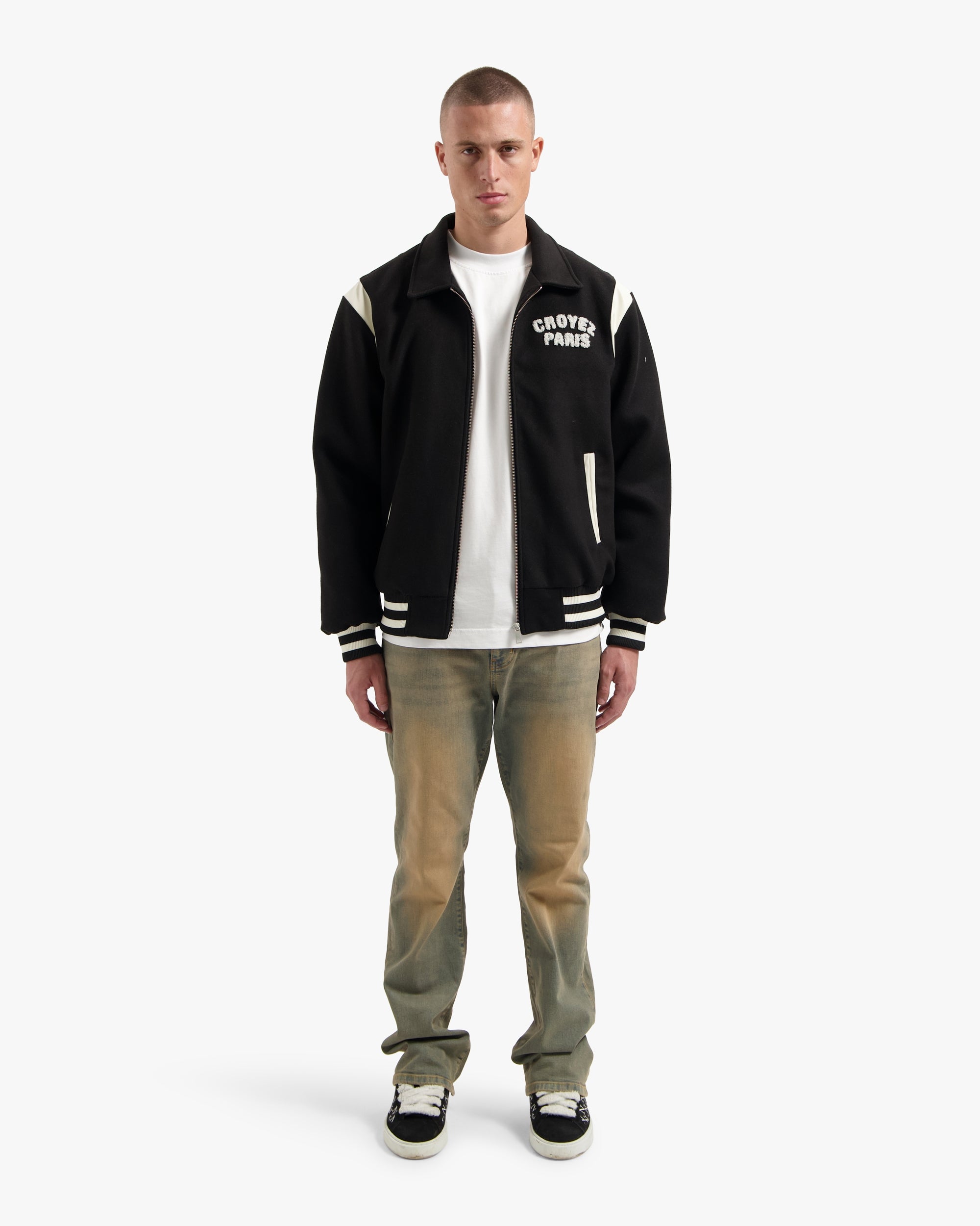 CROYEZ PARIS VARSITY JACKET | BLACK