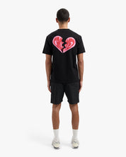 CROYEZ BROKEN PUFFED HEART T-SHIRT | BLACK/RED