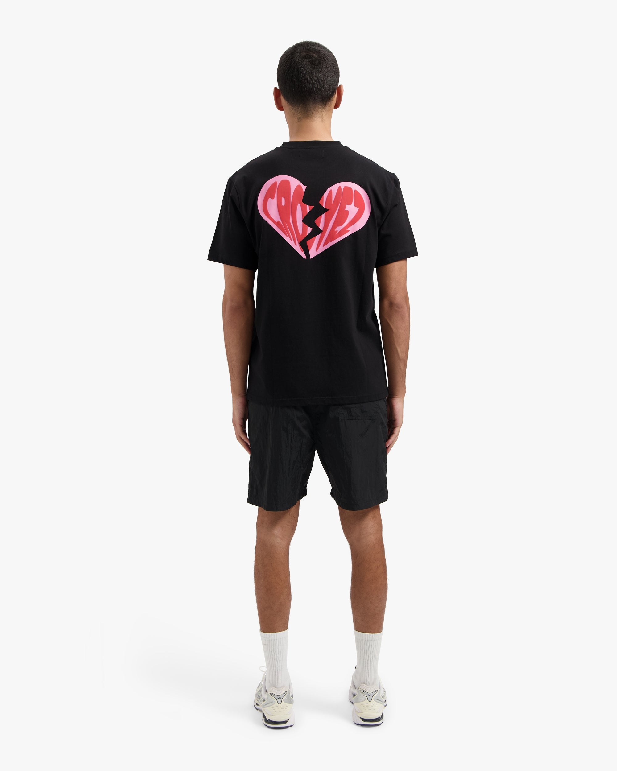 CROYEZ BROKEN PUFFED HEART T-SHIRT | BLACK/RED