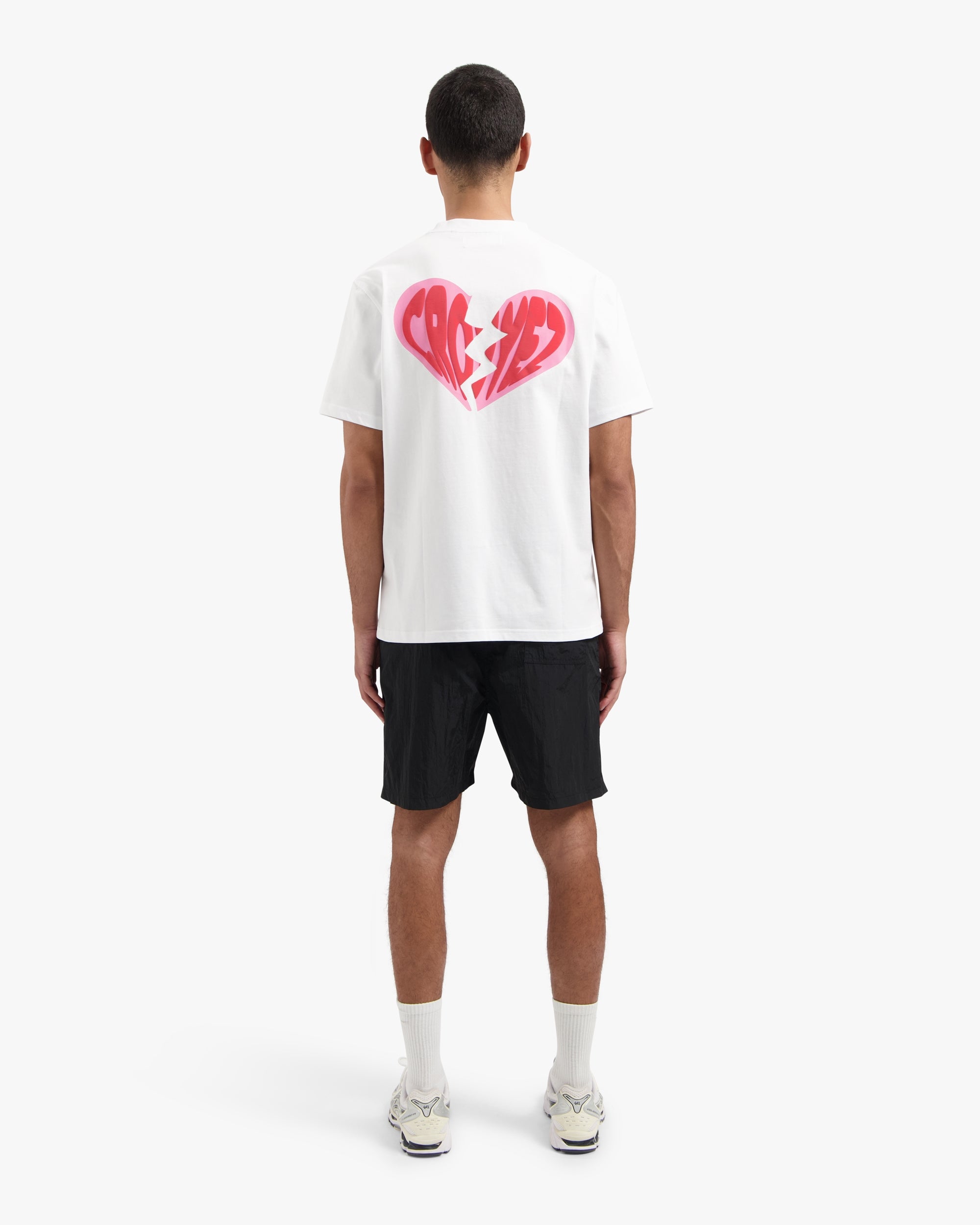 CROYEZ BROKEN PUFFED HEART T-SHIRT | WHITE/RED