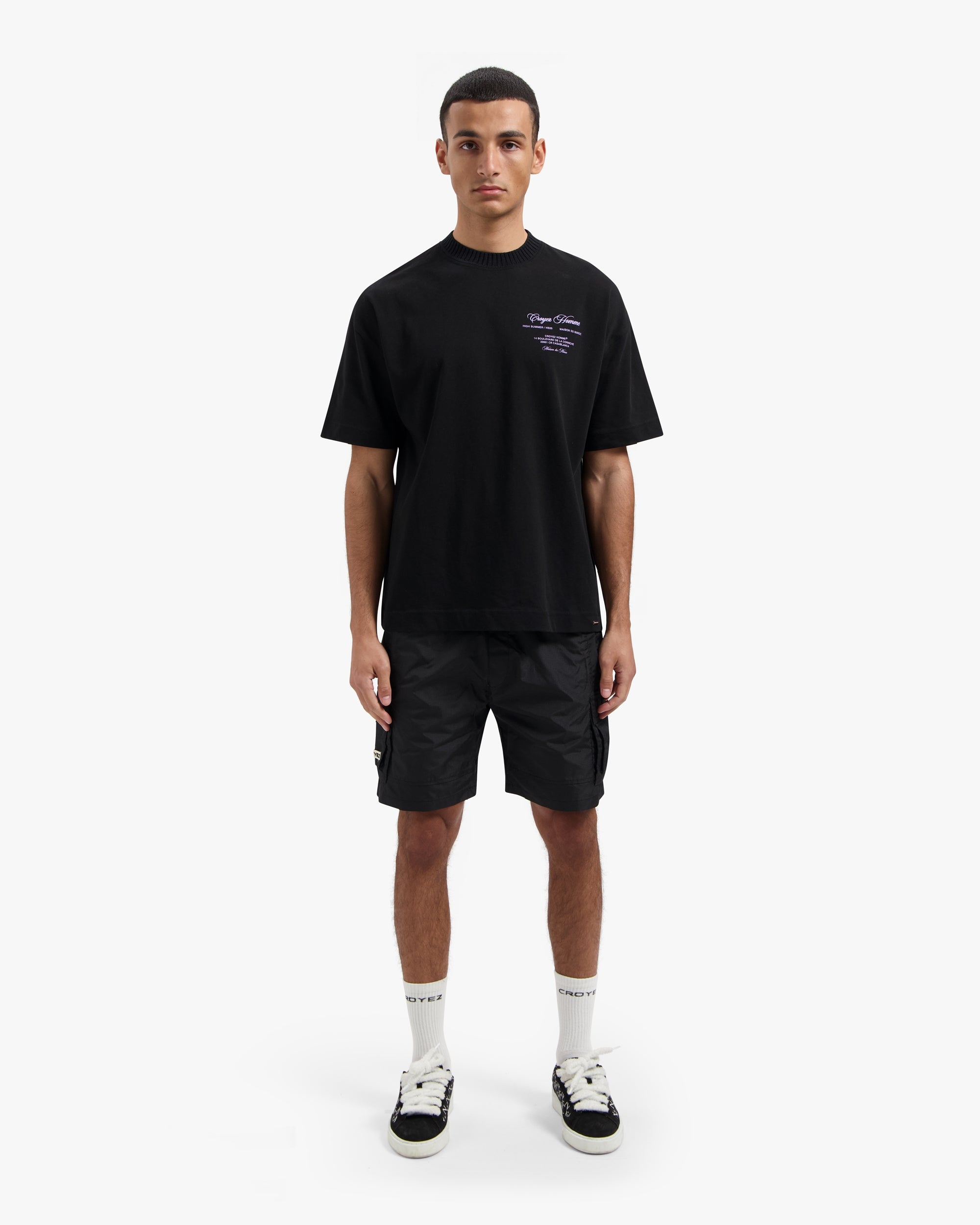 CROYEZ SHOWROOM T-SHIRT | BLACK/LILAC