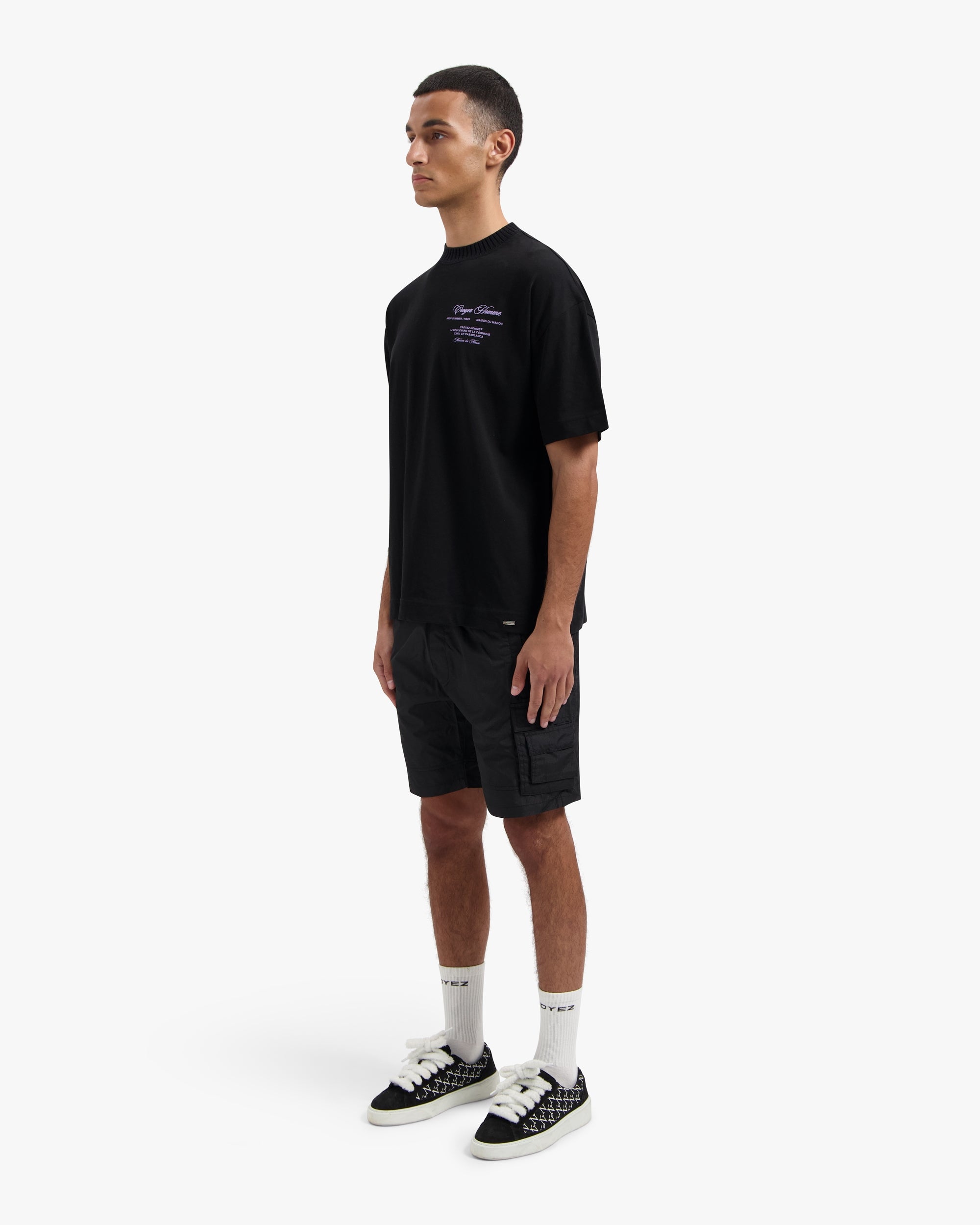 CROYEZ SHOWROOM T-SHIRT | BLACK/LILAC