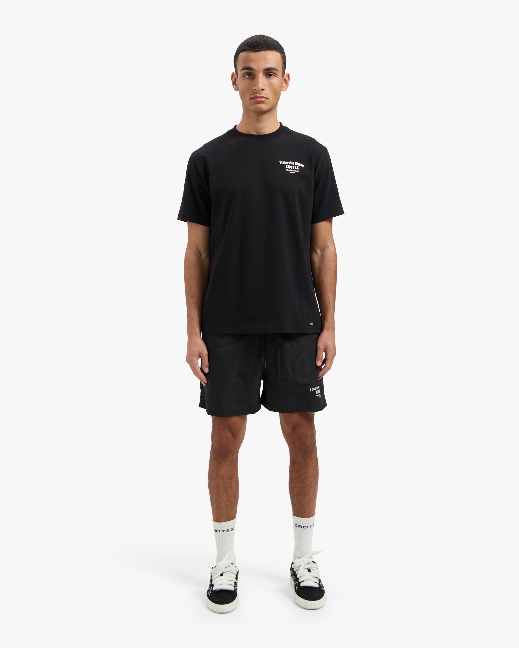 CROYEZ FRATERNITÉ SWIM SHORTS | BLACK/WHITE