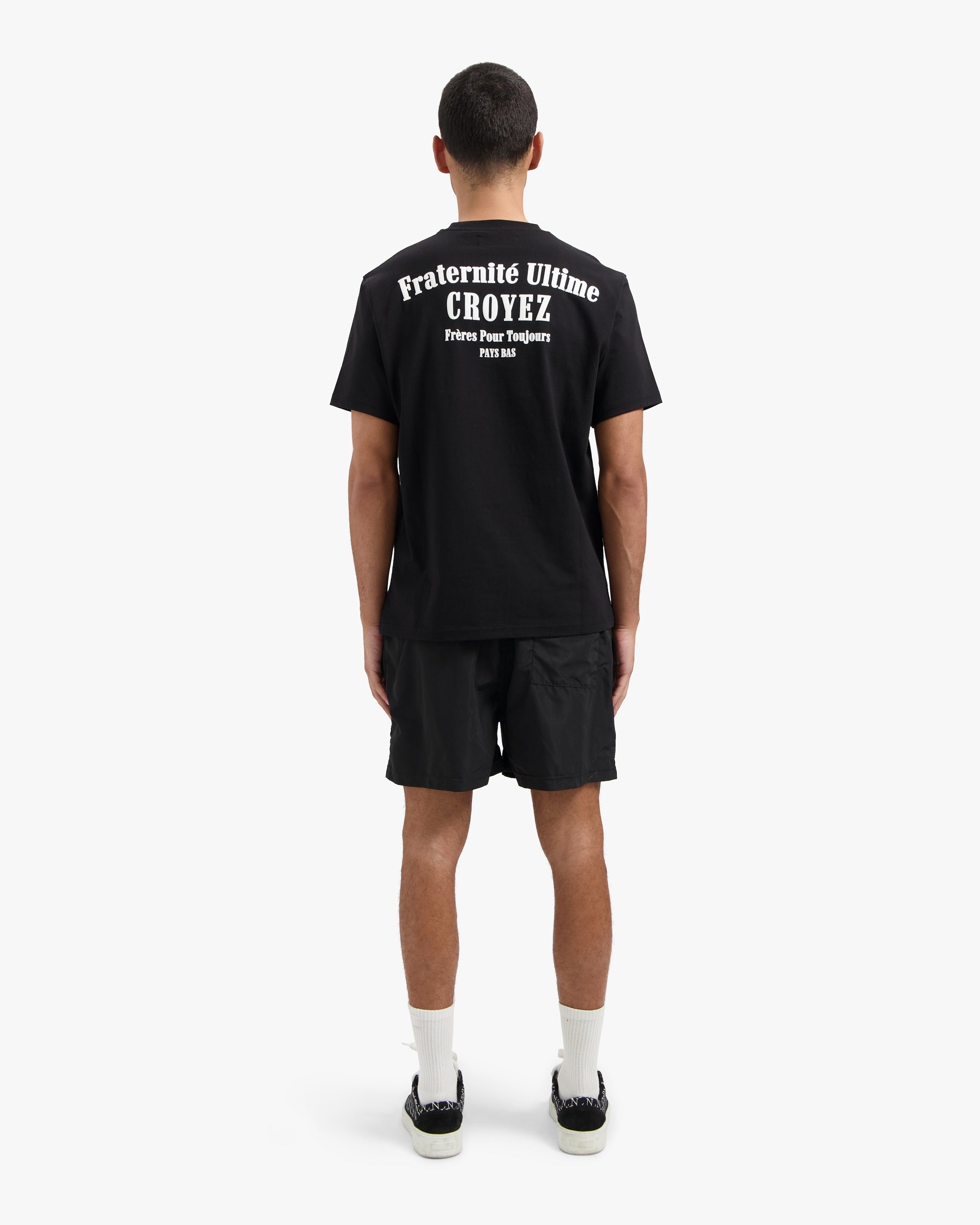 CROYEZ FRATERNITÉ SWIM SHORTS | BLACK/WHITE