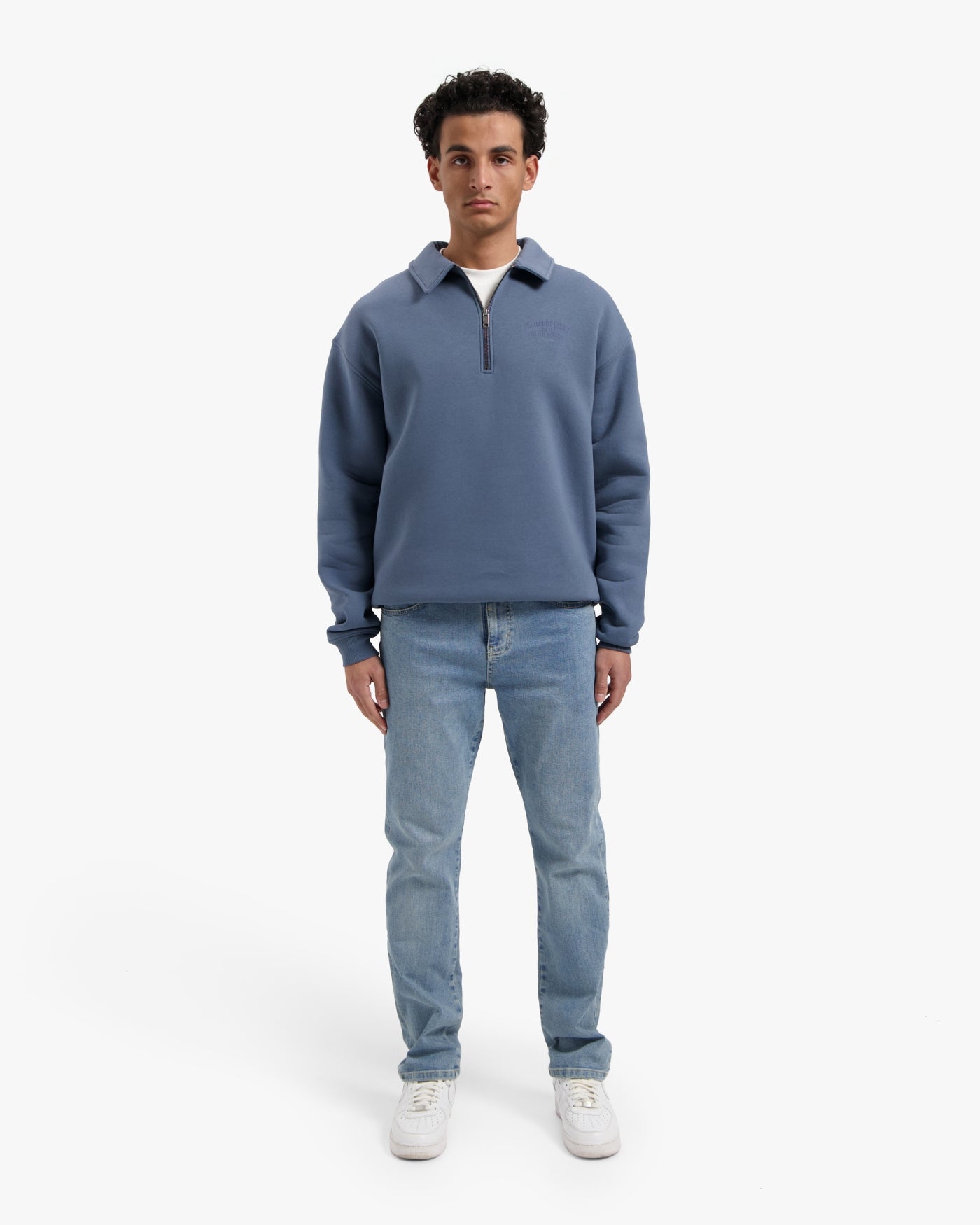 CROYEZ FRATERNITÉ HALF ZIP SWEATER - BLUE