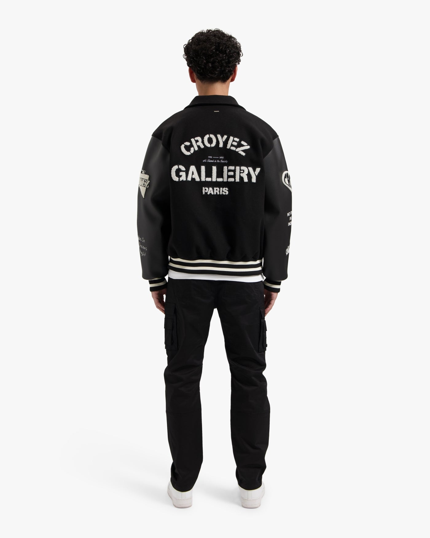 CROYEZ ARTWORK VARSITY JACKET - BLACK