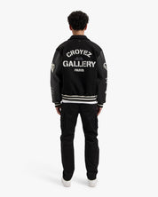 Croyez Artwork Varsity Jacket | Black