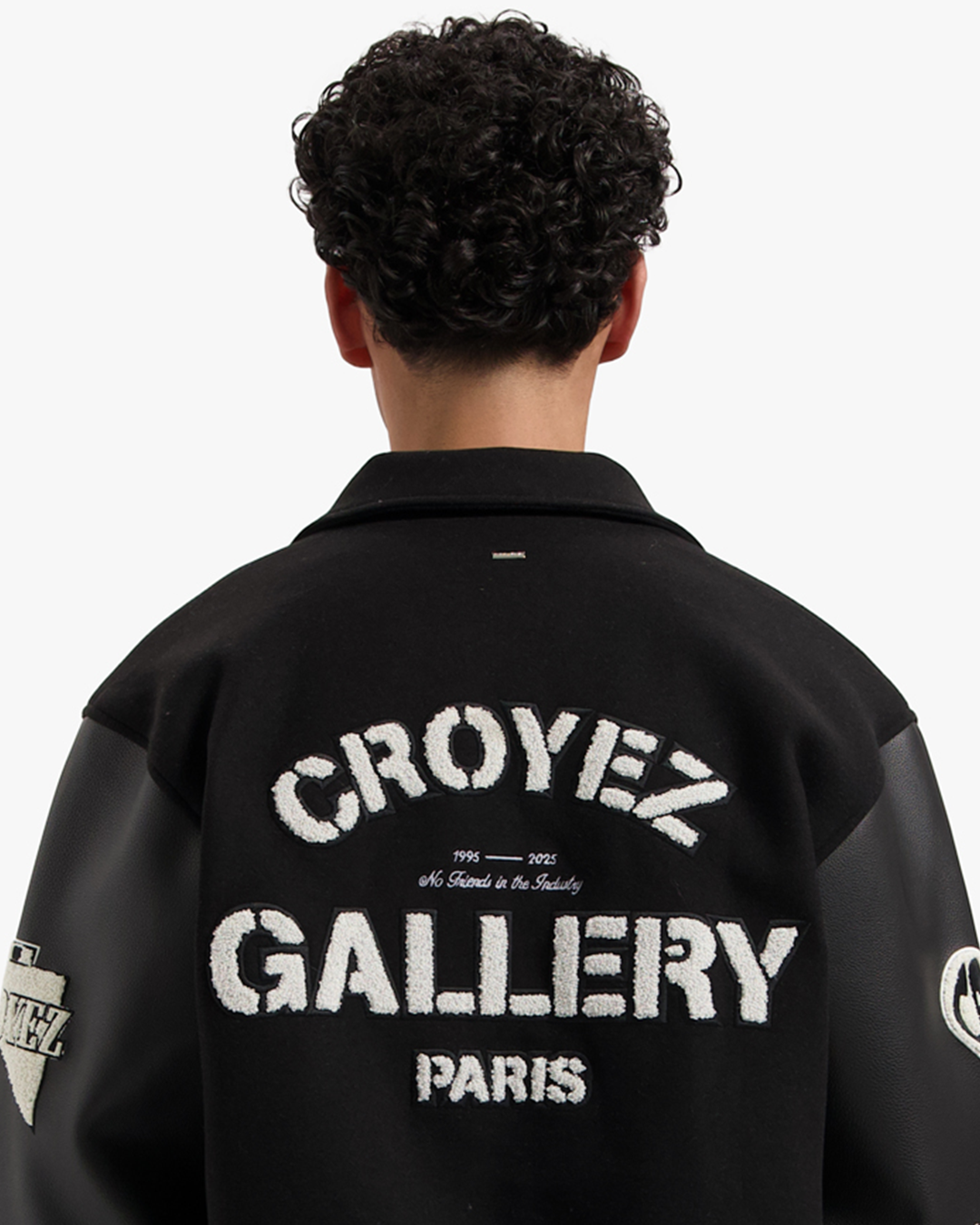 CROYEZ ARTWORK VARSITY JACKET - BLACK