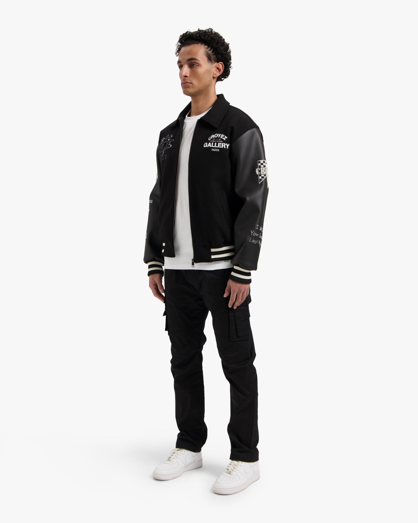 CROYEZ ARTWORK VARSITY JACKET - BLACK