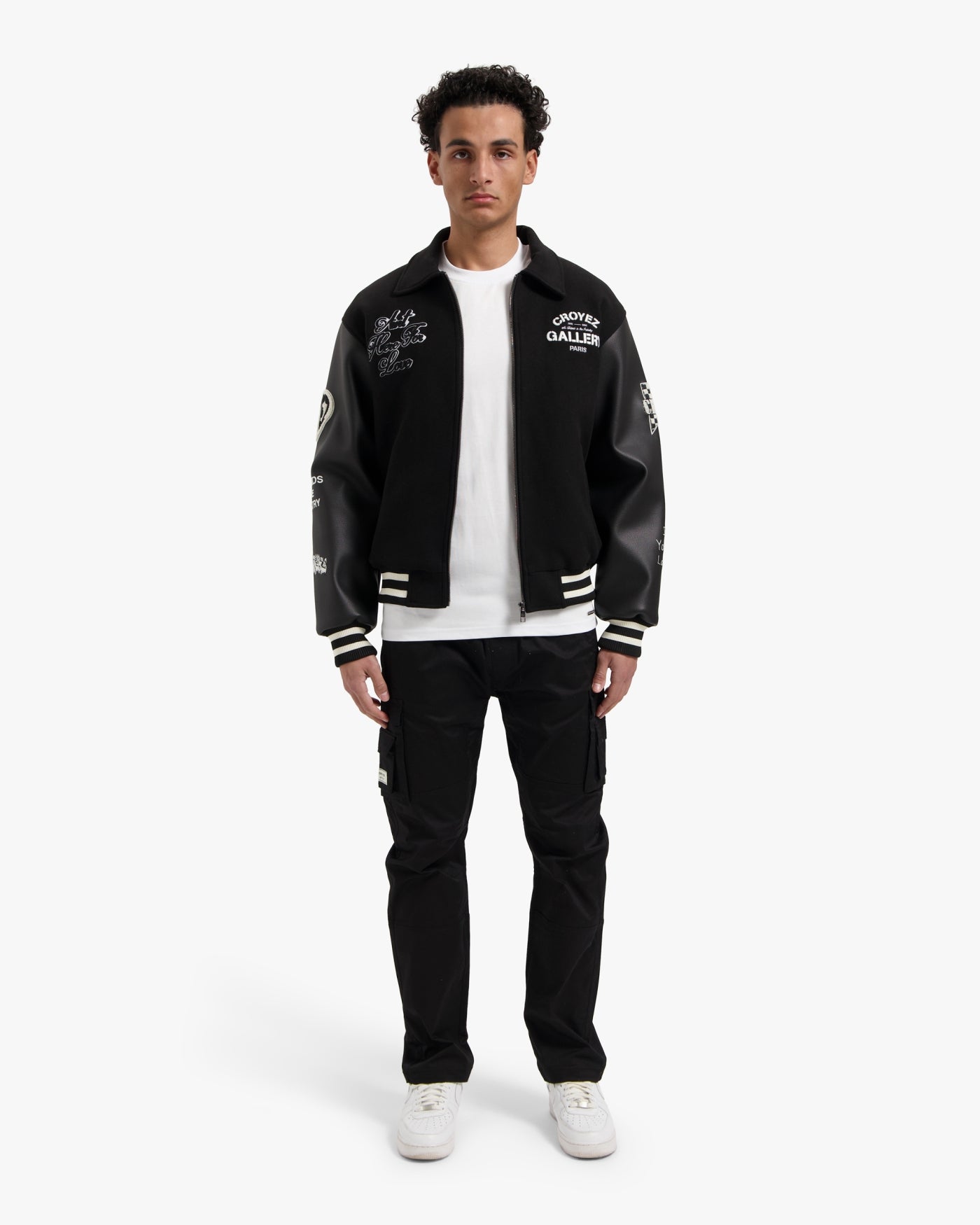 CROYEZ ARTWORK VARSITY JACKET - BLACK