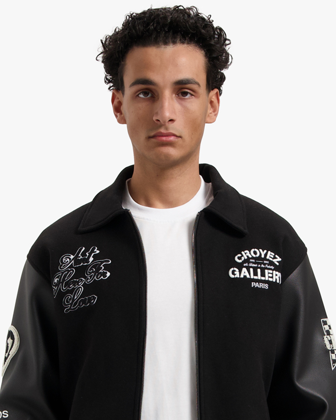 CROYEZ ARTWORK VARSITY JACKET - BLACK