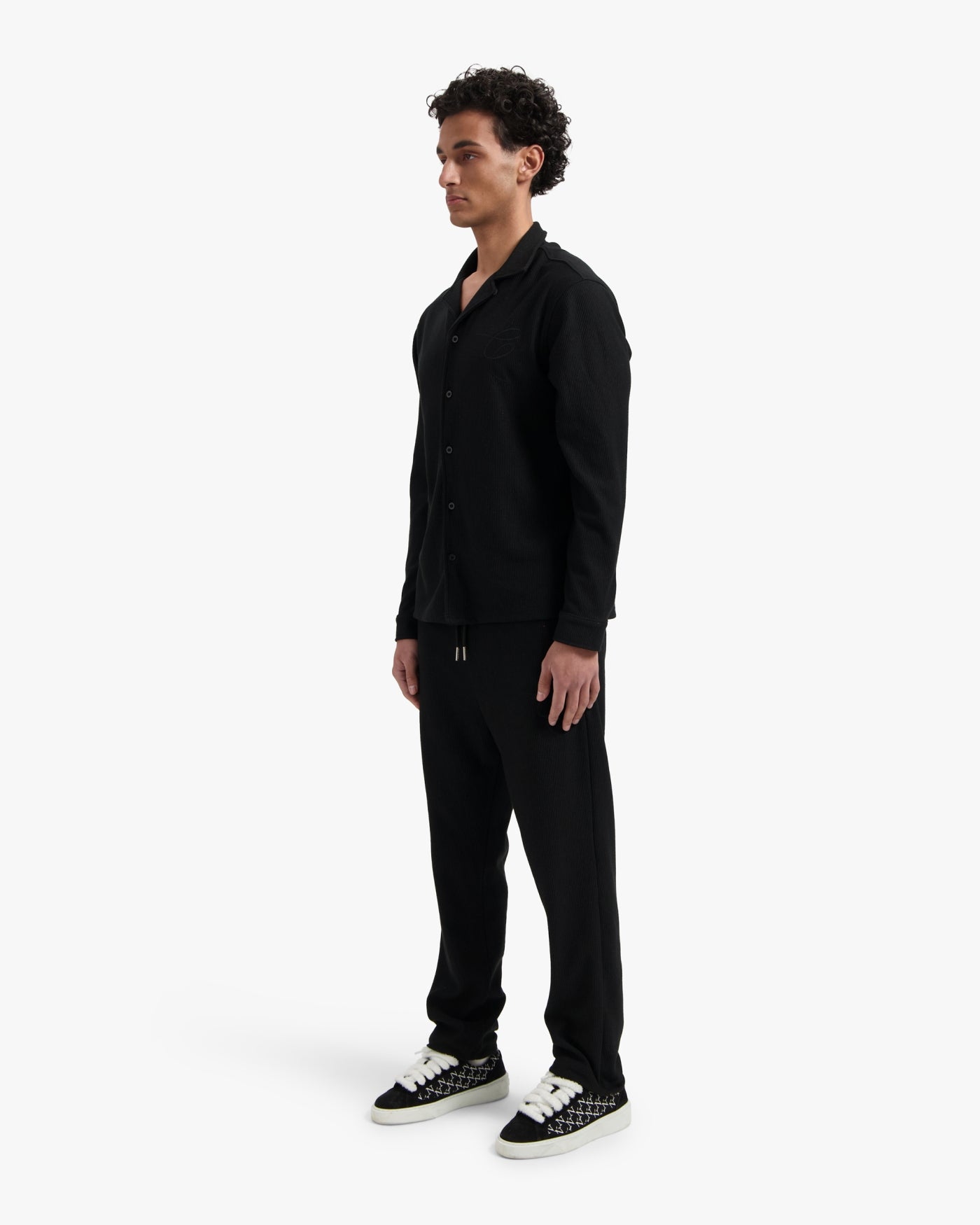 CROYEZ RIBBED LONGSLEEVE SHIRT | BLACK