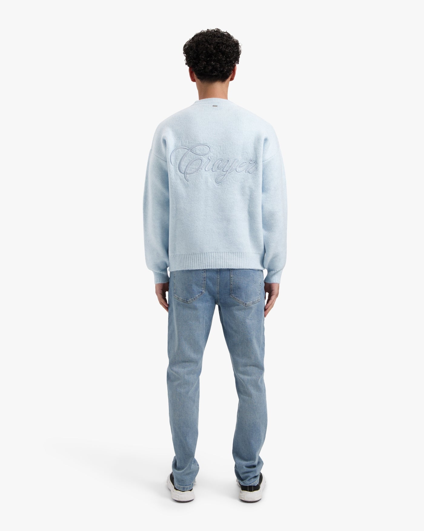 CROYEZ SCRIPT KNIT SWEATER - LIGHT BLUE