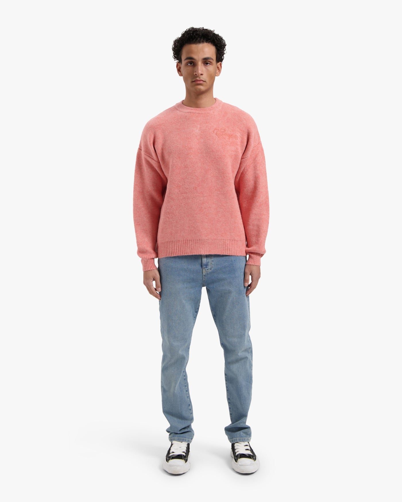 CROYEZ SCRIPT KNIT SWEATER - CORAL