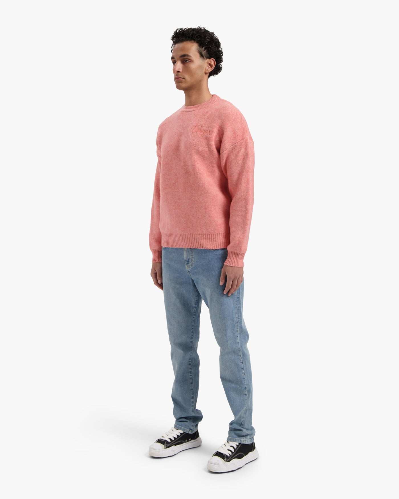 CROYEZ SCRIPT KNIT SWEATER - CORAL