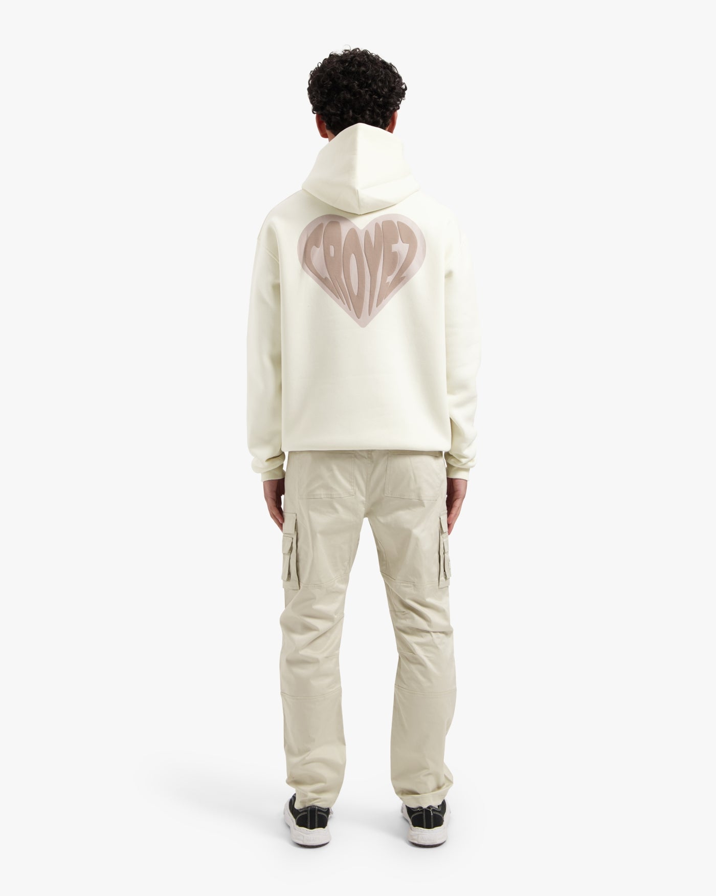 CROYEZ PUFFED HEART HOODIE - OFF-WHITE/BEIGE