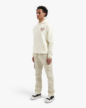 CROYEZ PUFFED HEART HOODIE | OFF-WHITE/BEIGE