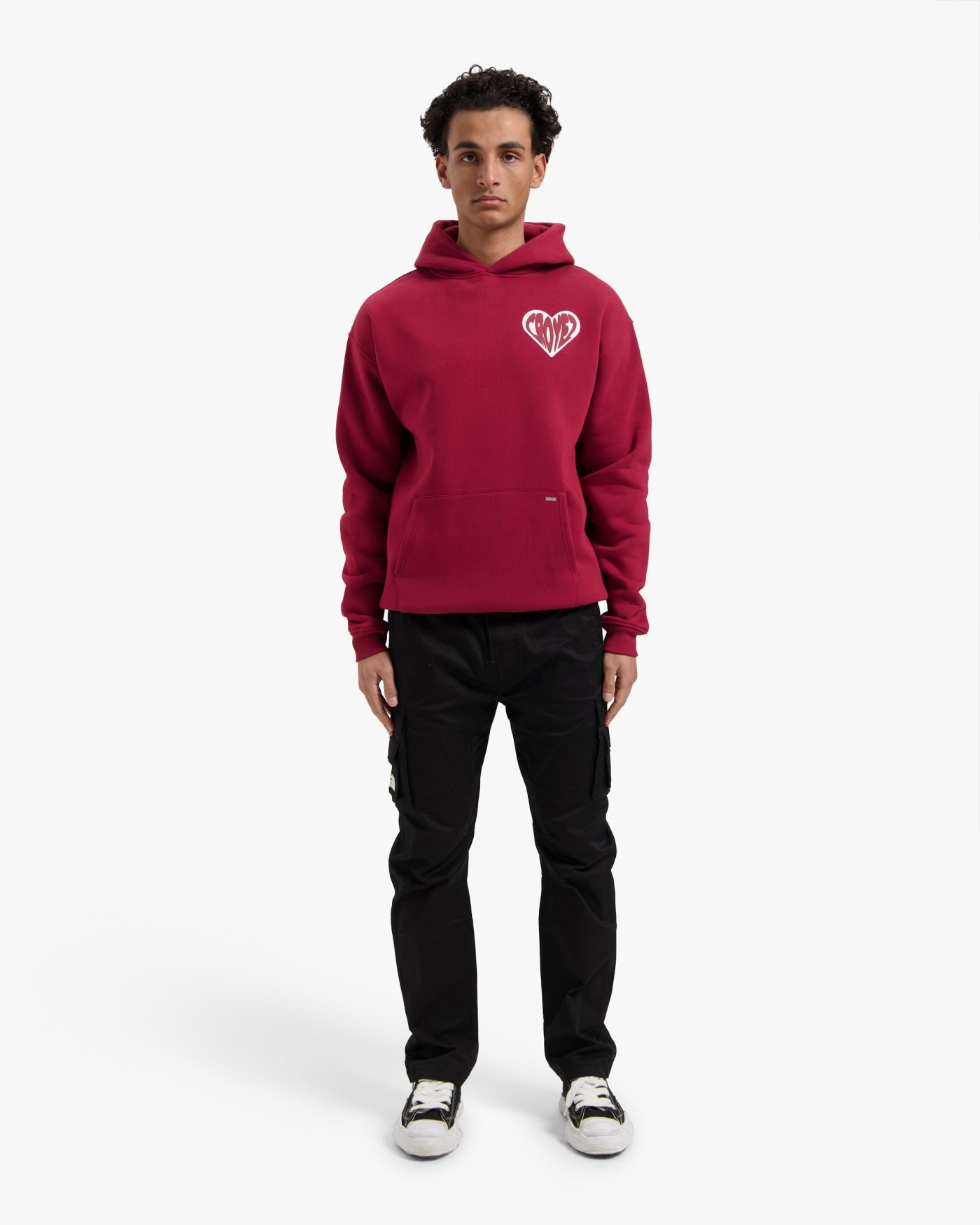 CROYEZ PUFFED HEART HOODIE - RED