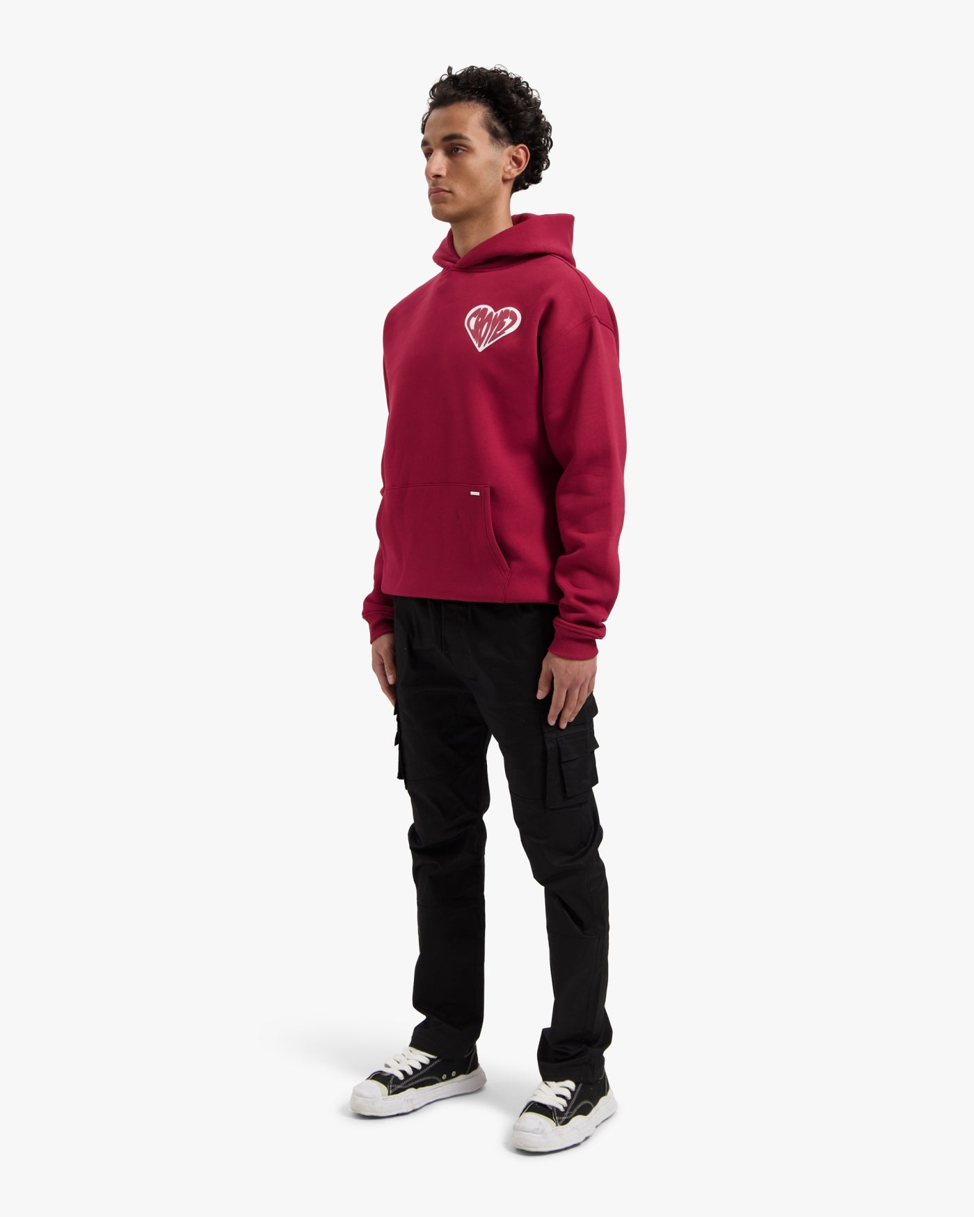 CROYEZ PUFFED HEART HOODIE - RED