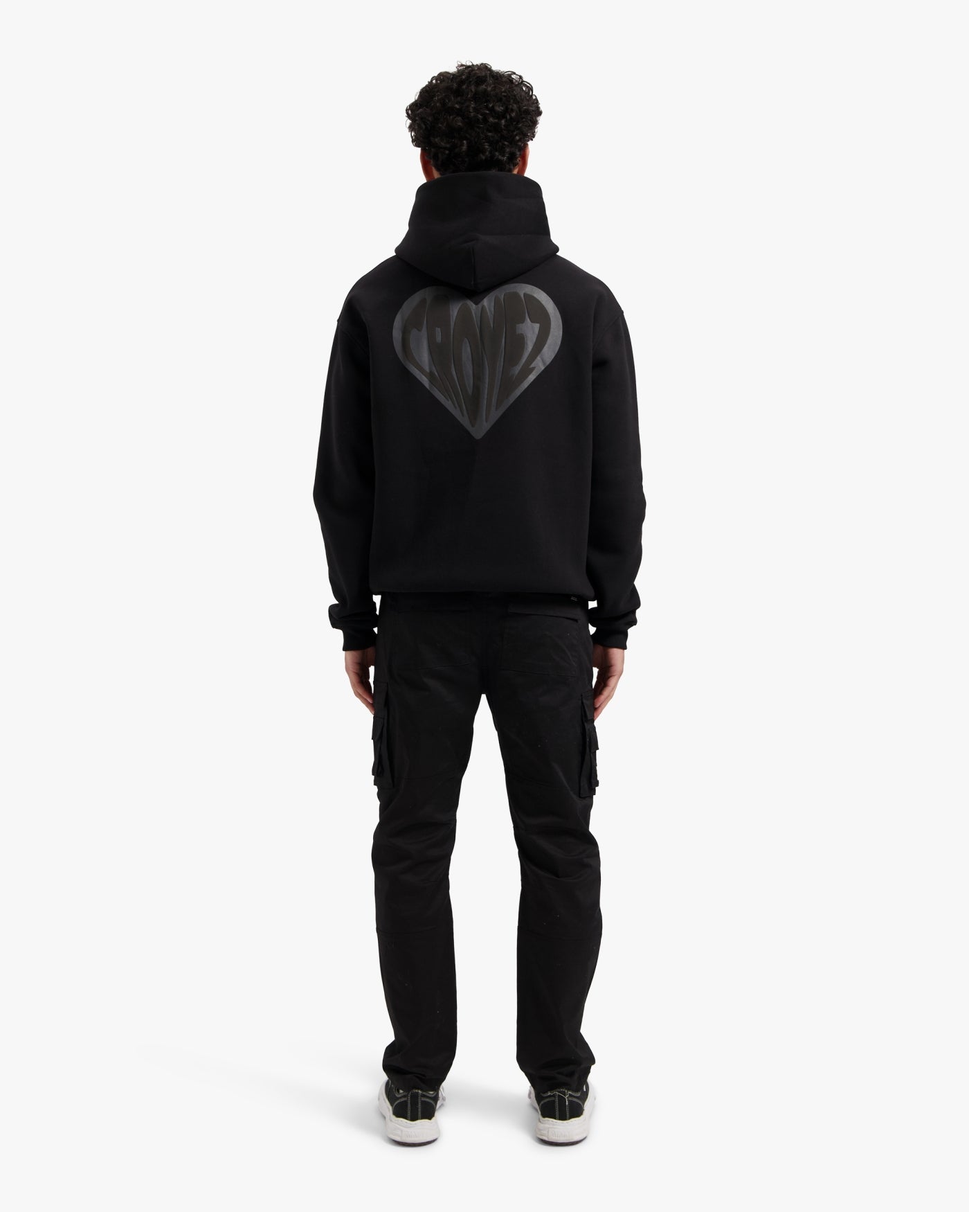 CROYEZ PUFFED HEART HOODIE - BLACK