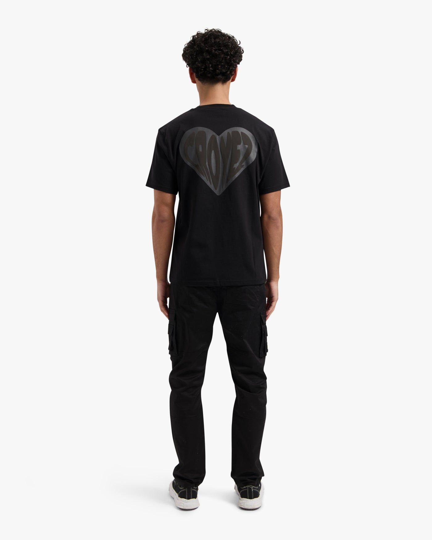 CROYEZ PUFFED HEART T-SHIRT - BLACK